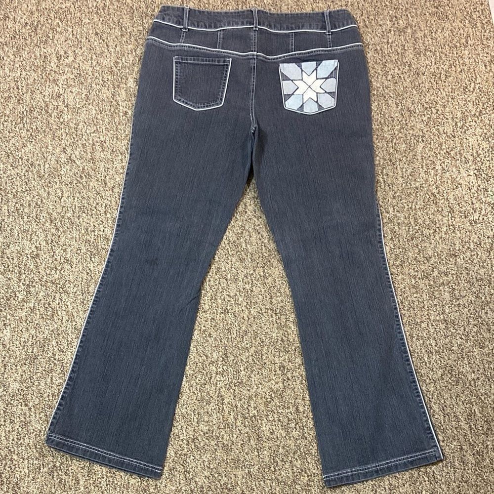 VINTAGE MISS TINA EMBROIDERED WOMAN JEANS PETITE SIZE 14P